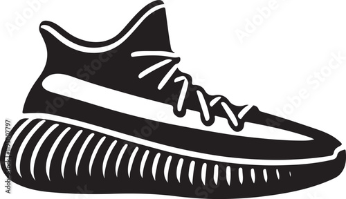 Shoe icon silhouette design in white background