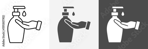 Hand sanitizer icon set vector art