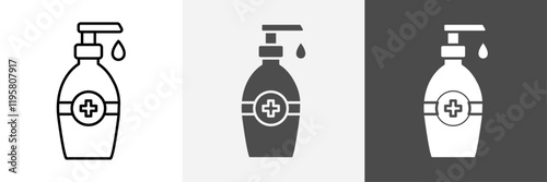 Hand sanitizer icon set vector art