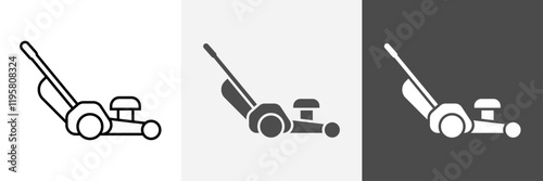 Lawnmower icon set vector art