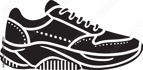 Shoe icon silhouette design in white background