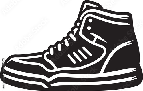 Shoe icon silhouette design in white background