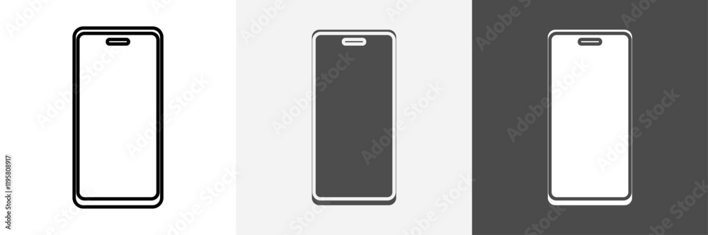 Mobile phone or smartphone icon set vector art Mobile phone or smartphone icon set vector art
