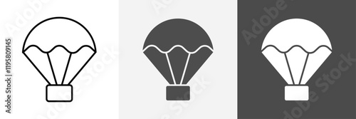 Parachute icon set vector art