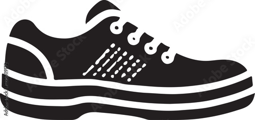 Shoe icon silhouette design in white background