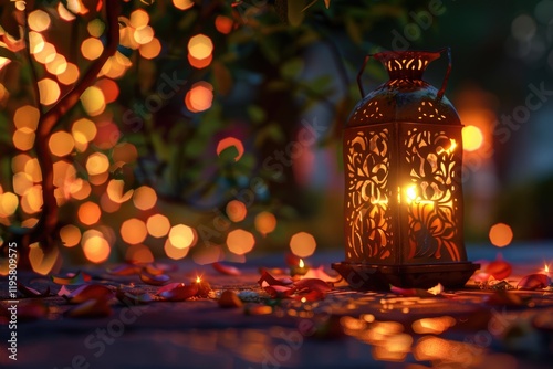 Diwali Festival Celebrated with Lanterns in India photo