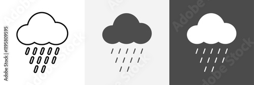 Rain Icon set vector art