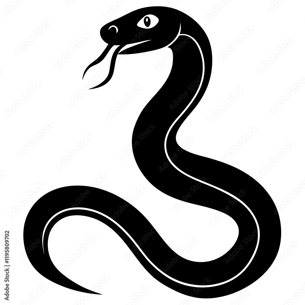 Fototapeta premium snake in black silhouette