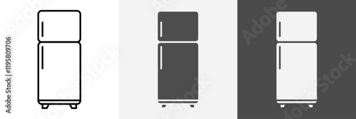 Refrigerator icon set vector art