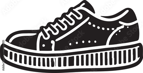 Shoe icon silhouette design in white background