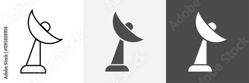 Satellite icon set vector art