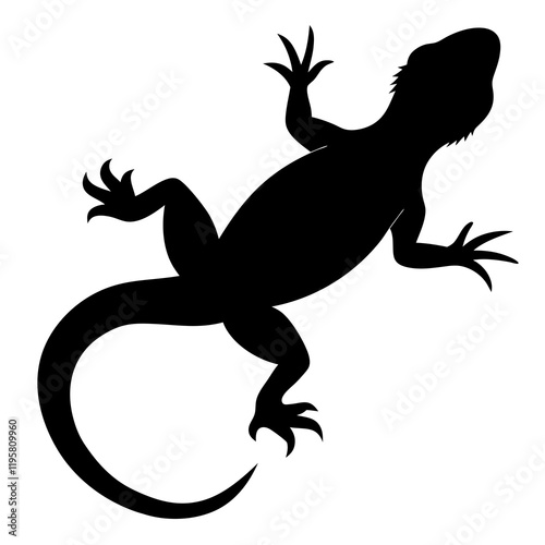 silhouette of a lizard