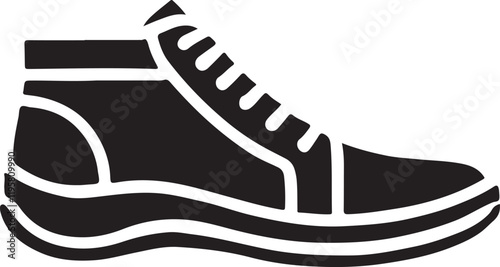 Shoe icon silhouette design in white background