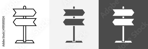Set of Direction sign icons set vector art