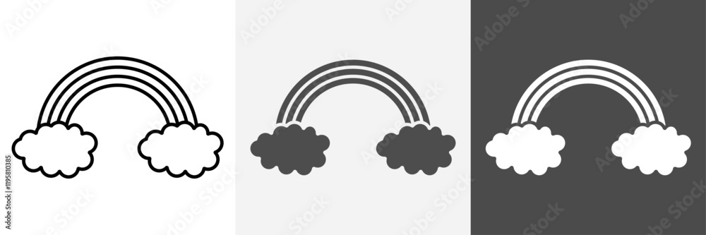 Set of Rainbow icons set vector art Set of Rainbow icons set vector art