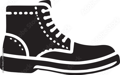 Shoe icon silhouette design in white background