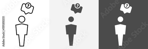Set of question icon set vector art