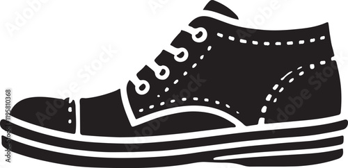 Shoe icon silhouette design in white background