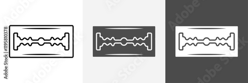 Set of Razor blade icons set vector art