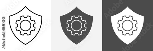 Shield icon set vector art