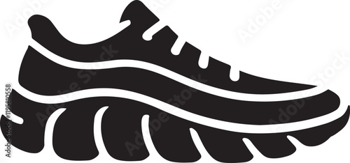 Shoe icon silhouette design in white background