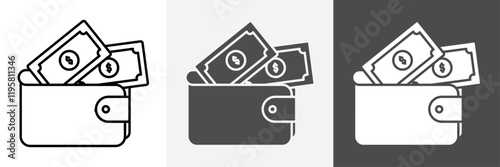 wallet icon set set vector art