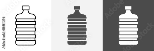 Water gallon icon set vector art