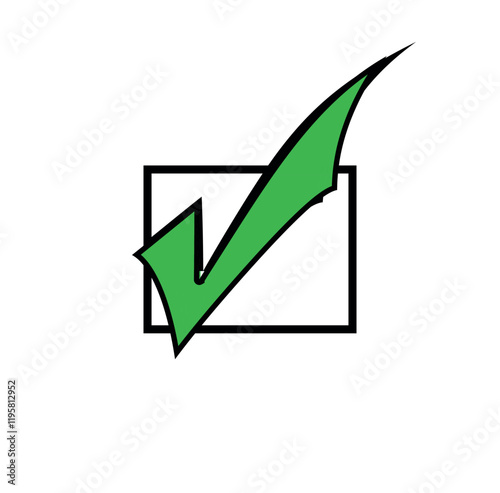 Check mark. Yes button. Check mark icon symbol. Checkbox Symbol. Approved signal. Illustration