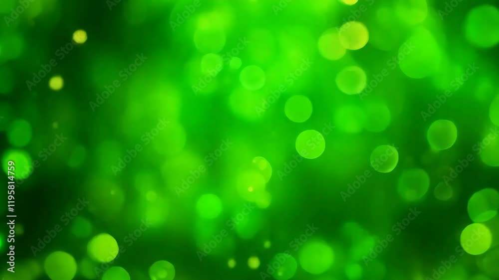 Christmas luxury abstract green background with blurred glitter lights and sparkles. Festive backdrop with copy space for holiday, birthday, New Year, St Patrick's Day. Loop video