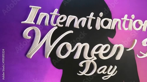 Wallpaper Mural   International Women's Day Graphic, Silhouette of Woman, Purple Background, Text Overlay. 8 March International Woman's Day Celebration Torontodigital.ca