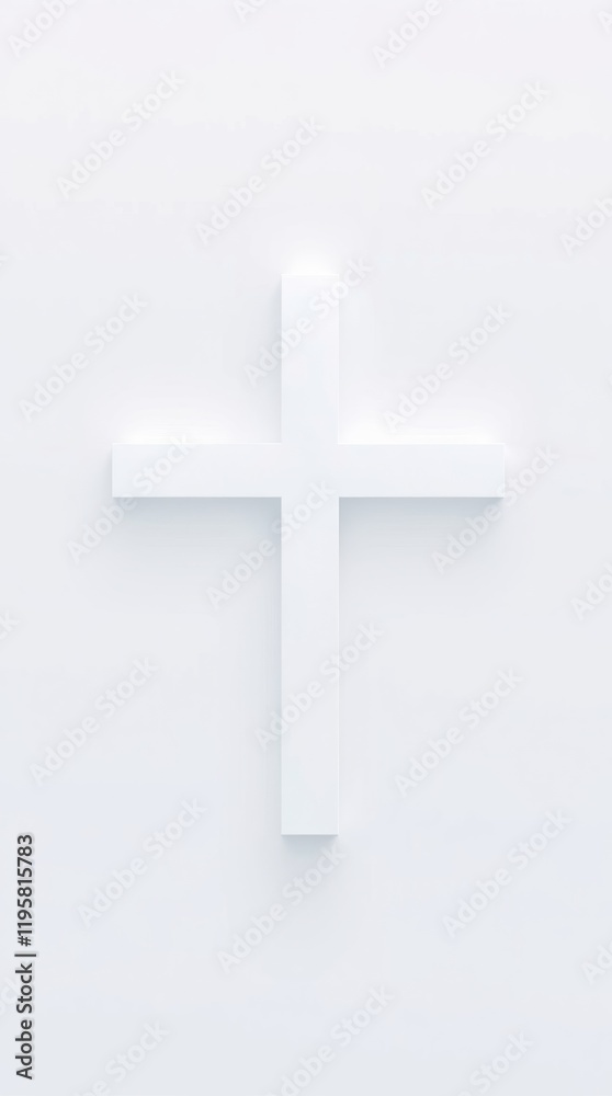 Obraz premium Simple white plus sign on a white background.