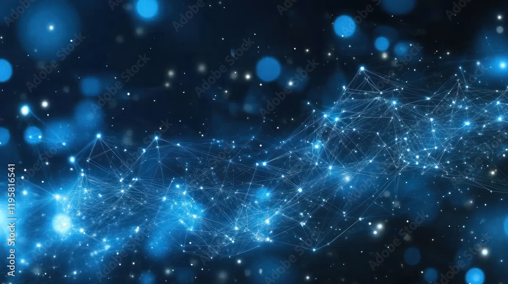 Fototapeta premium Abstract Network Digital Blue Connections Illuminated