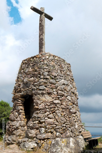 Luso, Portugal. Ancient Bussaco Forest, UNESCO designated. Ancient walled for...