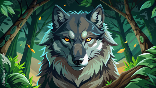 canis lupus grey wolf portrait powerful wildlife predator in the wild natural forest environment outdoor wilderness photo capturing majestic carnivore