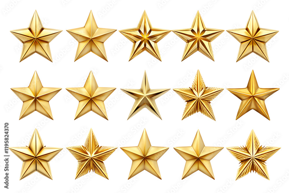 set of golden stars set of golden stars
