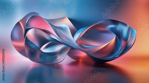 3d render of metal detailed shape. Minimal futuristic background.