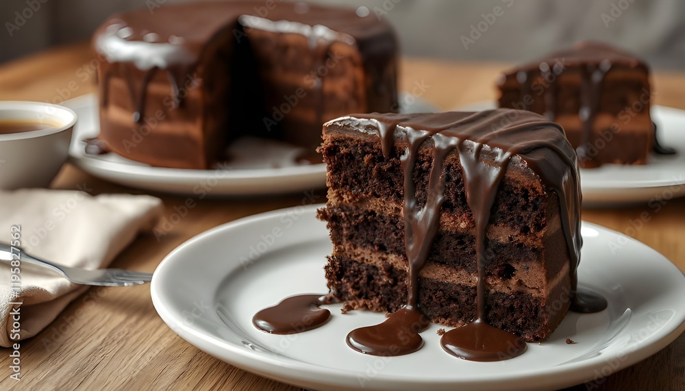 chocolate cake on a plate chocolate cake on a plate