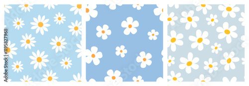 A set of floral spring and summer patterns