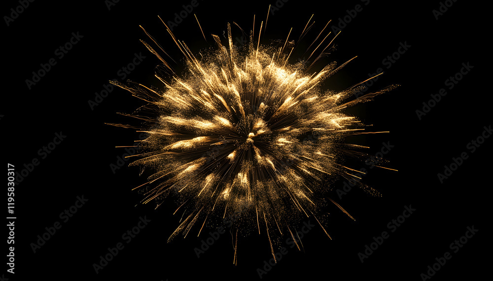 Golden fireworks light up the black night sky, creating a stunning New Year's Eve celebration. Golden fireworks light up the black night sky, creating a stunning New Year's Eve celebration.