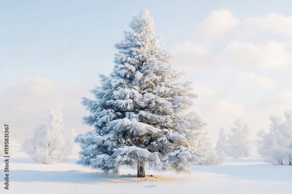 Fototapeta premium Fir tree covered with snow Fir tree covered with snow