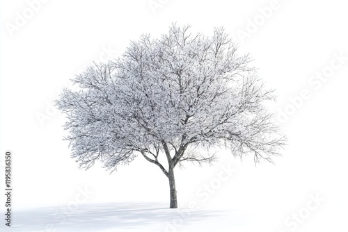 winter tree snow isolated on white  winter tree snow isolated on white