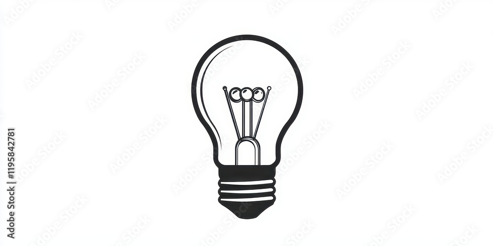 A detailed depiction of a classic light bulb featuring a unique filament arrangement, illustrating creativity and energy efficiency in design and innovation A detailed depiction of a classic light bulb featuring a unique filament arrangement, illustrating creativity and energy efficiency in design and innovation