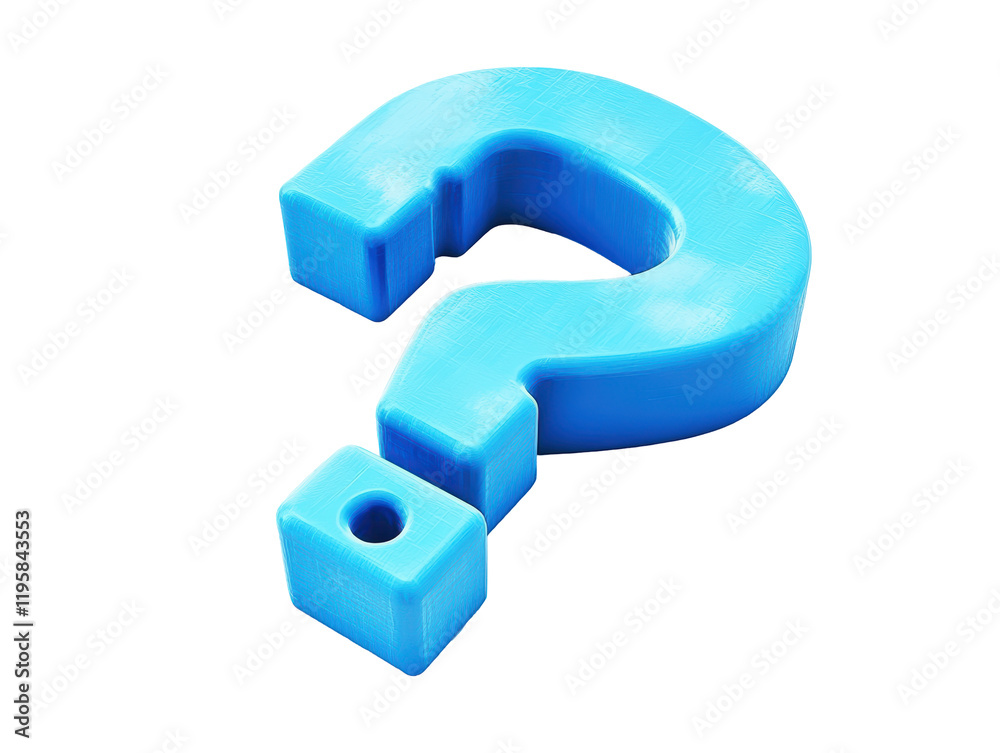 Isolated Light Blue 3D Question Mark Isolated Light Blue 3D Question Mark