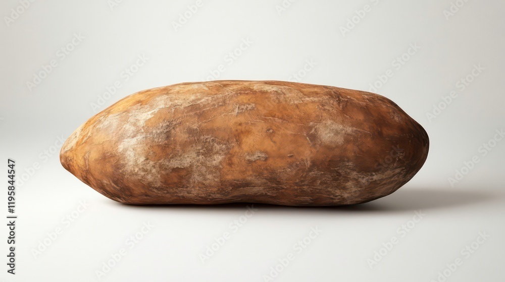 Single large brown potato on white background. Single large brown potato on white background.