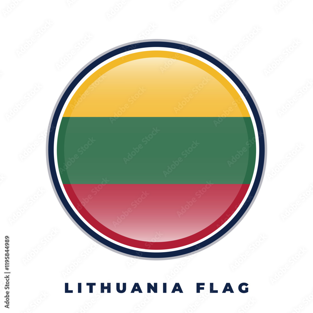 Lithuania flag round design circle vector Lithuania flag round design circle vector