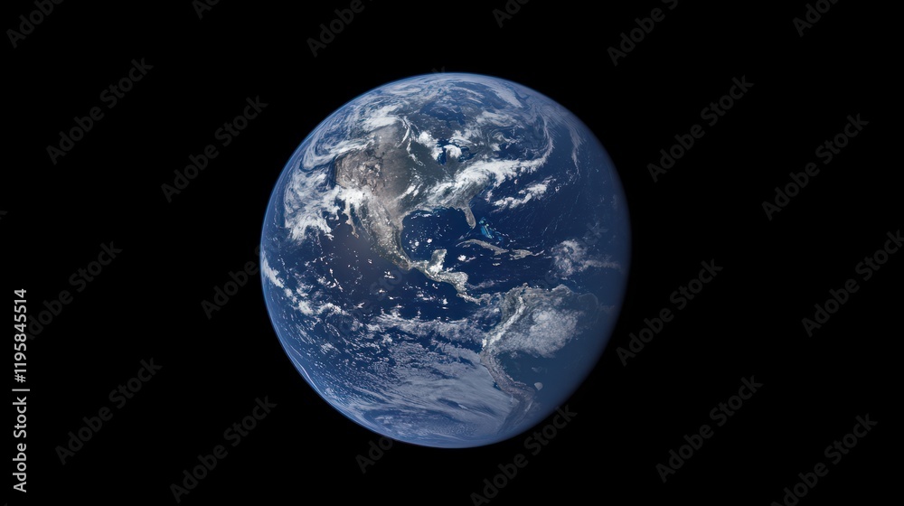 Earth Viewed From Space Showing North America