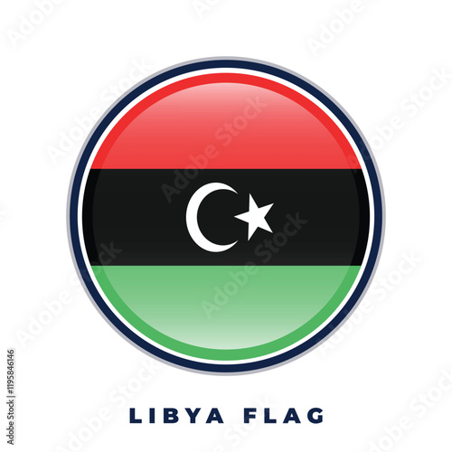 Libya flag round design circle vector Free Download Libya flag round design circle vector - GFXLoad