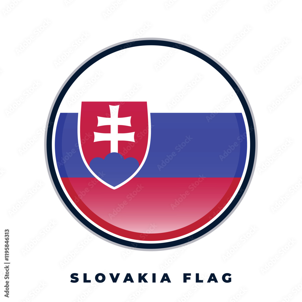 Fototapeta premium Slovakia flag round design circle vector