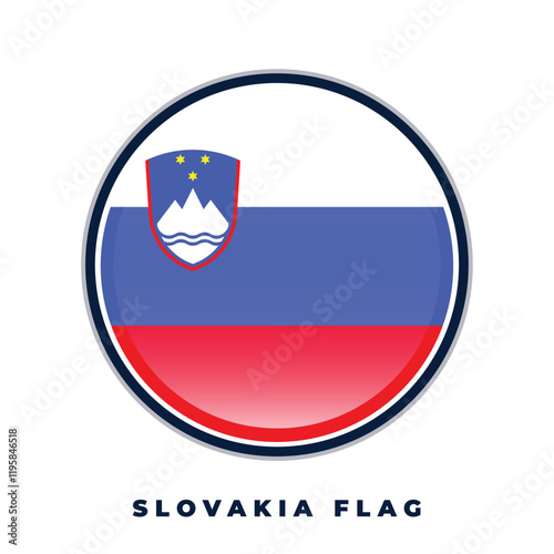 Slovakia flag round design icon circle vector template Free Download Slovakia flag round design icon circle vector template - GFXLoad