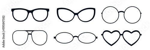 Eyeglasses Icon Collection. Eyeglasses Icons
